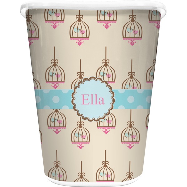 Custom Kissing Birds Waste Basket (Personalized)