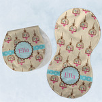 Kissing Birds Burp Pads - Velour - Set of 2 w/ Name or Text