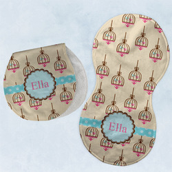 Kissing Birds Burp Pads - Velour - Set of 2 w/ Name or Text