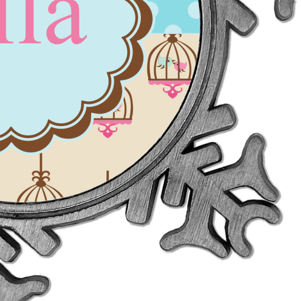 Kissing Birds Vintage Snowflake - Detail