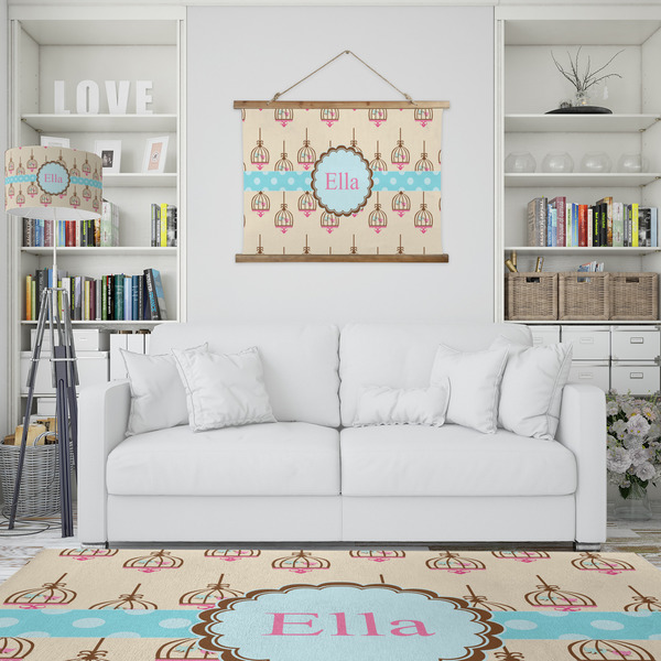 Kissing Birds Wall Hanging Tapestry - IN CONTEXT