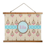 Kissing Birds Wall Hanging Tapestry - Wide (Personalized)