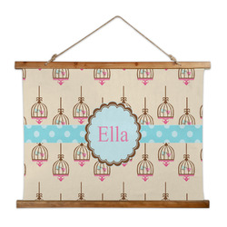 Kissing Birds Wall Hanging Tapestry - Wide (Personalized)