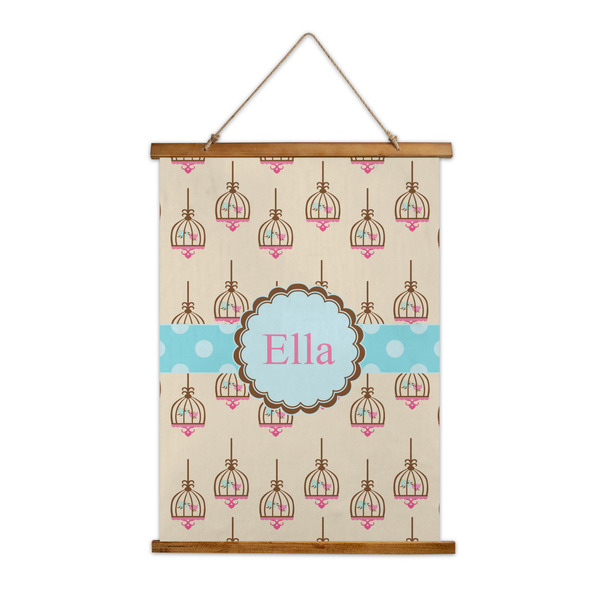 Custom Kissing Birds Wall Hanging Tapestry - Tall (Personalized)