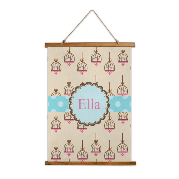 Custom Kissing Birds Wall Hanging Tapestry - Tall (Personalized)