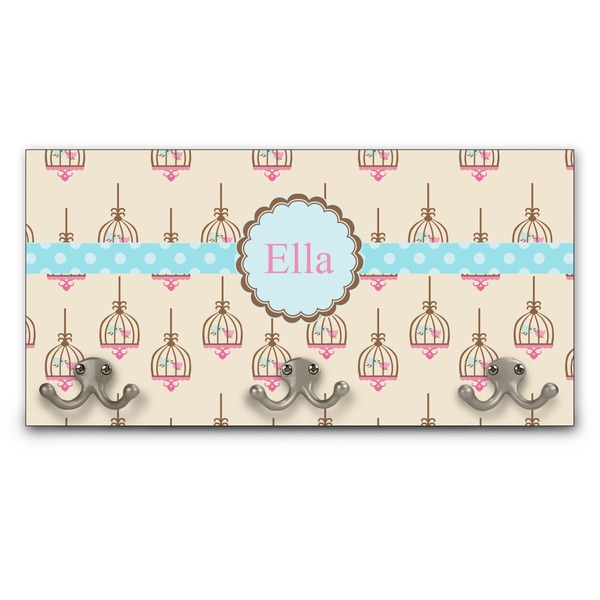 Custom Kissing Birds Wall Mounted Coat Rack (Personalized)