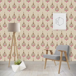 Kissing Birds Wallpaper & Surface Covering (Peel & Stick - Repositionable)