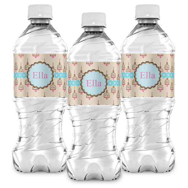 Kissing Birds Water Bottle Labels - Front View