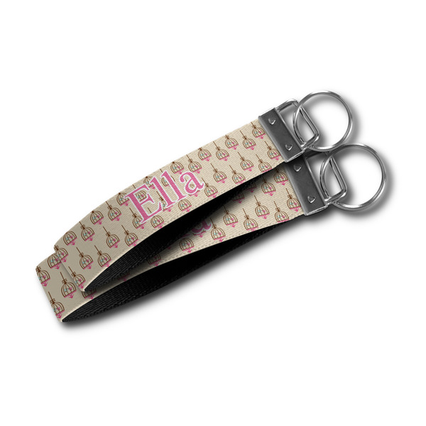 Kissing Birds Webbing Keychain FOBs - Size Comparison