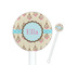 Kissing Birds 5.5" Round Plastic Stir Sticks - White - Double Sided (Personalized)