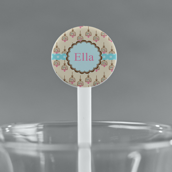 Kissing Birds White Plastic 7" Stir Stick - Round - Main