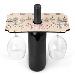 Kissing Birds Wine Bottle & Glass Holder (Personalized)