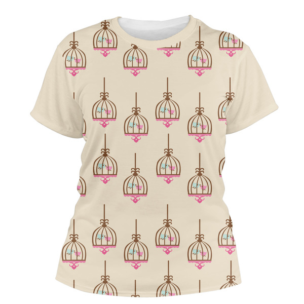 Custom Kissing Birds Women's Crew T-Shirt - 2X Large