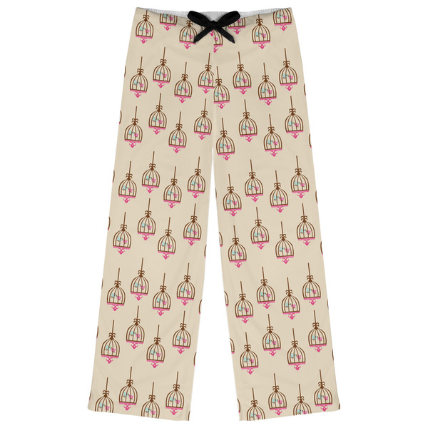 Custom Kissing Birds Womens Pajama Pants - S
