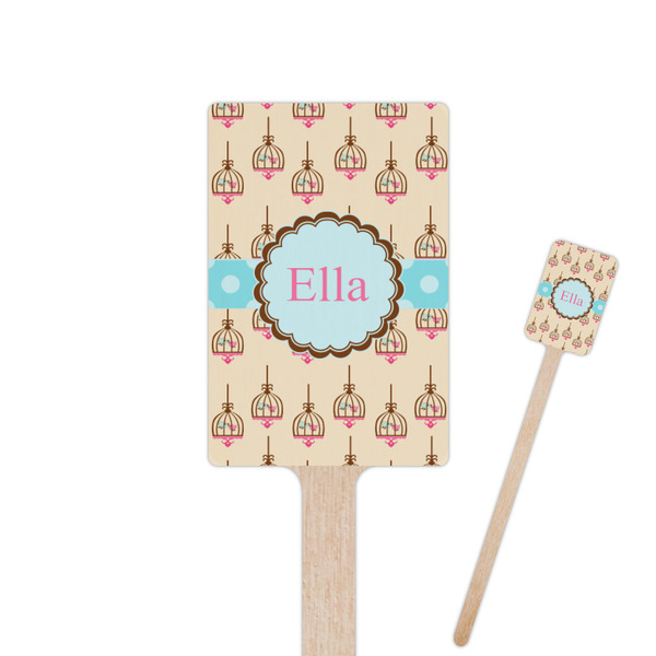 Custom Kissing Birds 6.25" Rectangle Wooden Stir Sticks - Double Sided (Personalized)