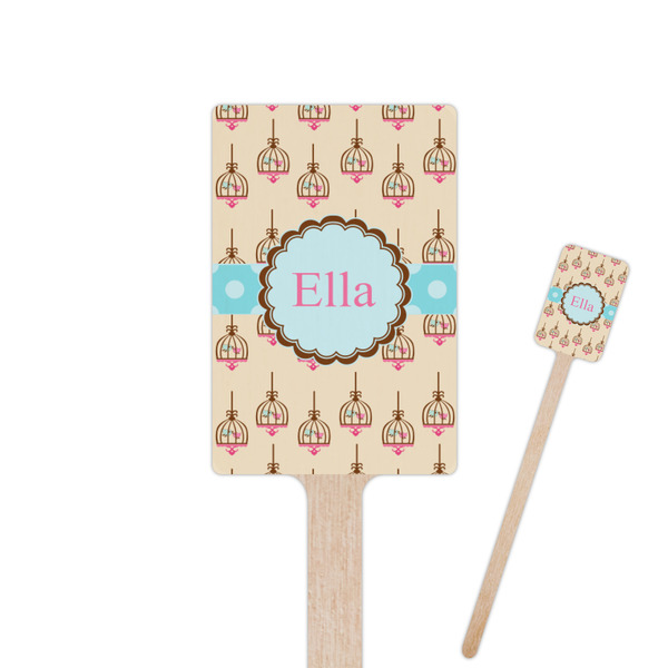 Custom Kissing Birds Rectangle Wooden Stir Sticks (Personalized)