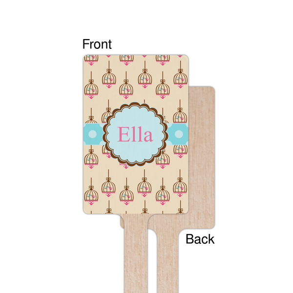 Kissing Birds Wooden 6.25" Stir Stick - Rectangular - Single - Front & Back