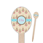 Kissing Birds Oval Wooden Food Picks (Personalized)