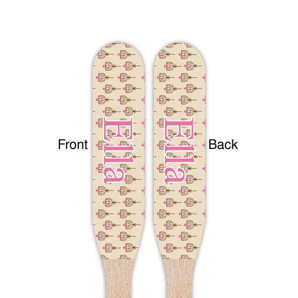 Kissing Birds Wooden Food Pick - Paddle - Double Sided - Front & Back