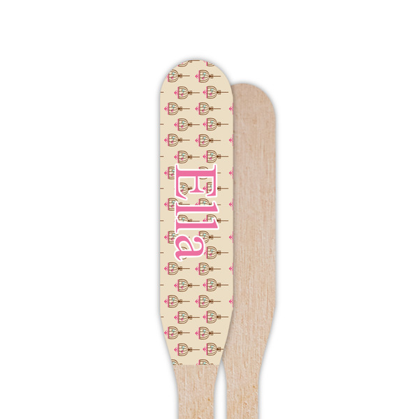 Kissing Birds Wooden Food Pick - Paddle - Single Sided - Front & Back
