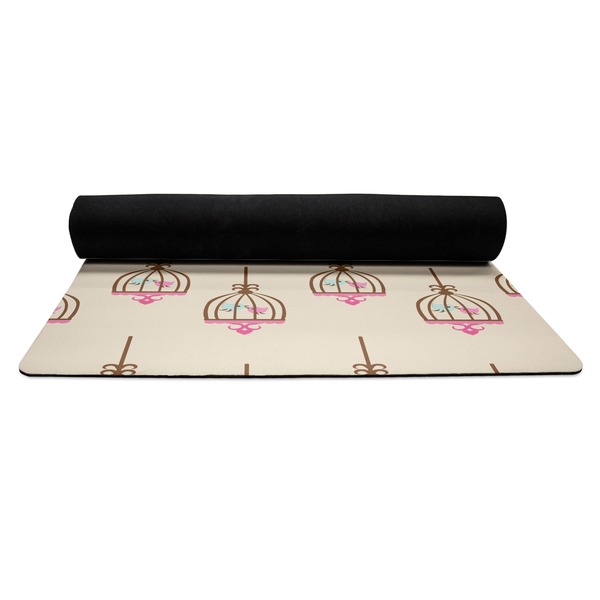 Kissing Birds Yoga Mat Rolled up Black Rubber Backing