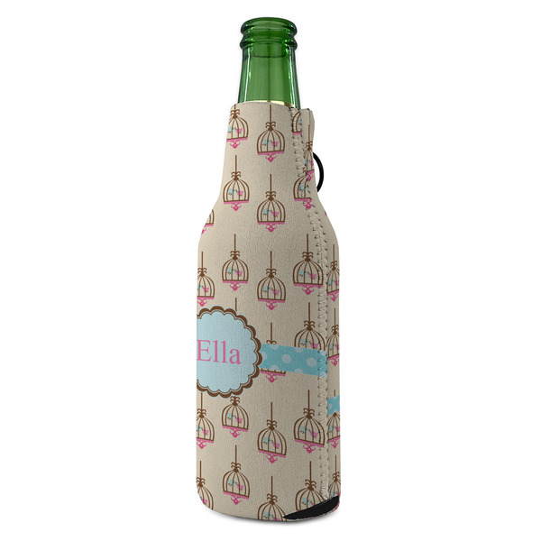 Kissing Birds Zipper Bottle Cooler - ANGLE (bottle)