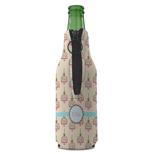 Kissing Birds Zipper Bottle Cooler - BACK (bottle)