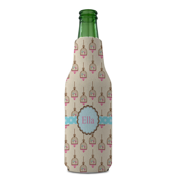 Kissing Birds Zipper Bottle Cooler - FRONT (bottle)