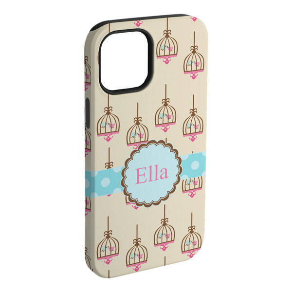 Custom Kissing Birds iPhone Case - Rubber Lined - iPhone 15 Plus (Personalized)