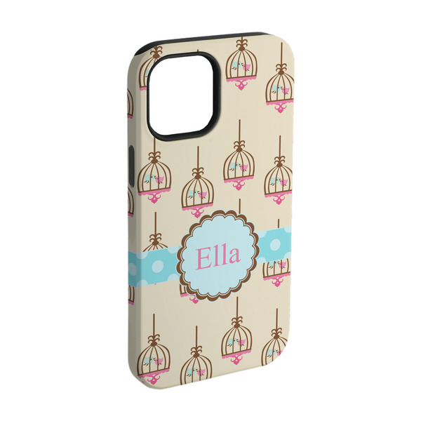 Custom Kissing Birds iPhone Case - Rubber Lined - iPhone 15 Pro (Personalized)