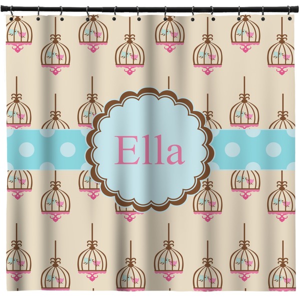Custom Kissing Birds Shower Curtain (Personalized)