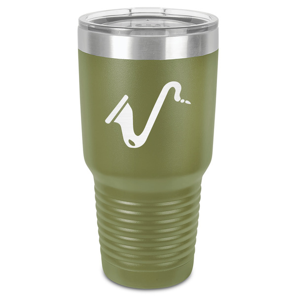 Custom Musical Instruments 30 oz Stainless Steel Tumbler - Olive - Single-Sided