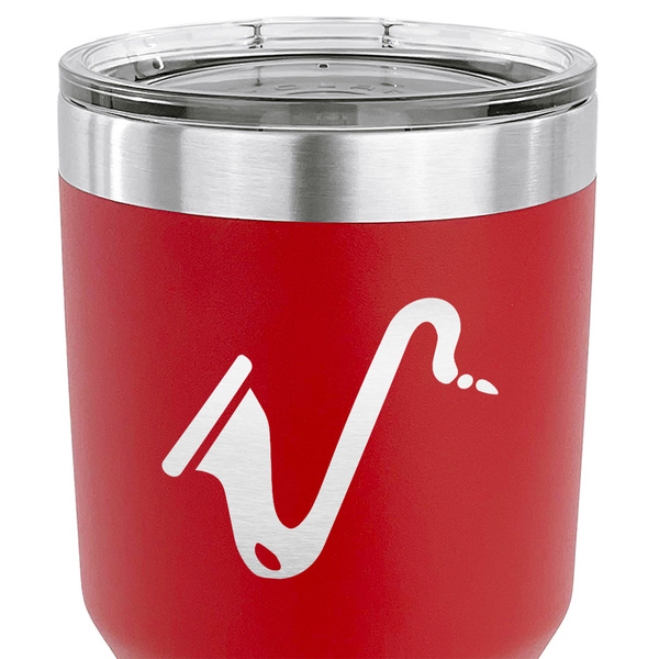 Musical Instruments 30 oz Stainless Steel Ringneck Tumbler - Red - CLOSE UP