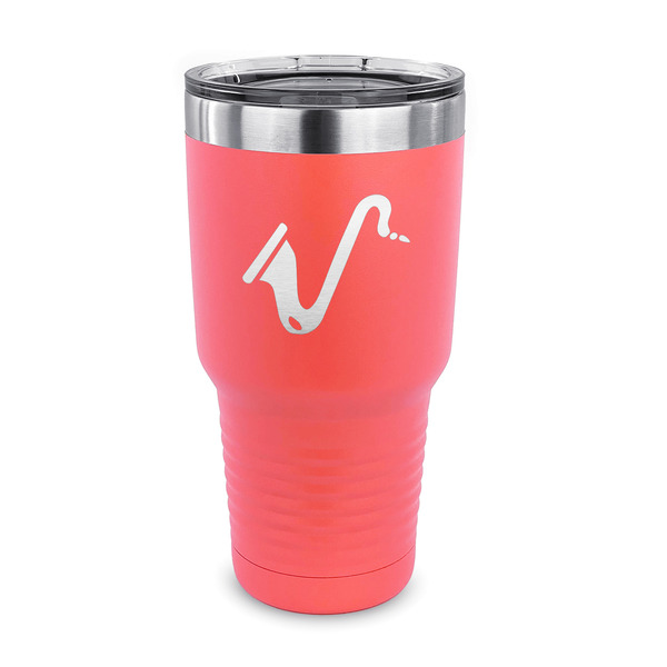 Custom Musical Instruments 30 oz Stainless Steel Tumbler - Coral - Single Sided