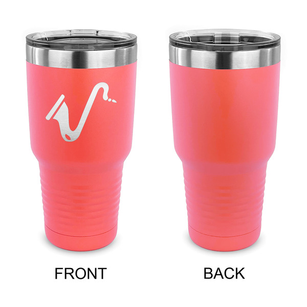 Musical Instruments 30 oz Stainless Steel Ringneck Tumblers - Coral - Single Sided - APPROVAL
