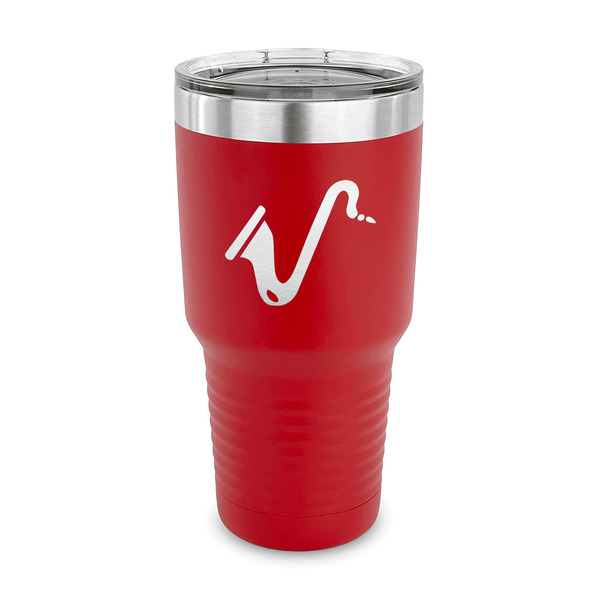 Custom Musical Instruments 30 oz Stainless Steel Tumbler - Red - Single Sided