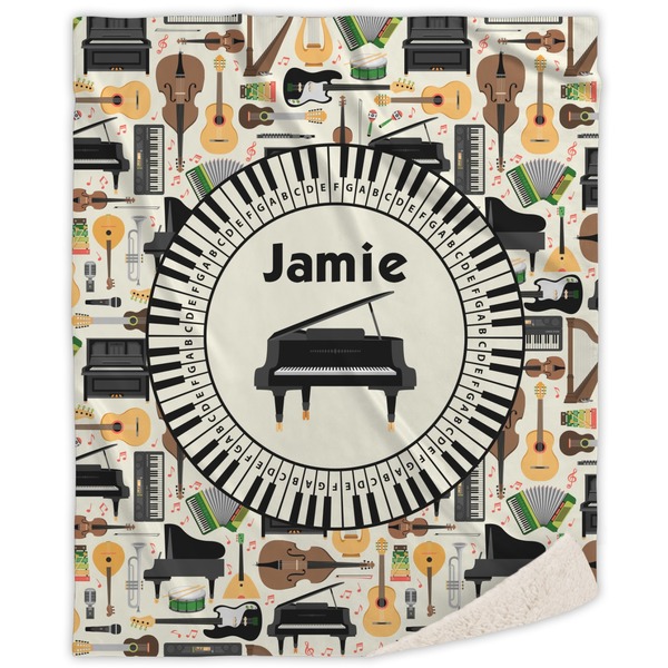 Custom Musical Instruments Sherpa Throw Blanket - 50"x60" (Personalized)