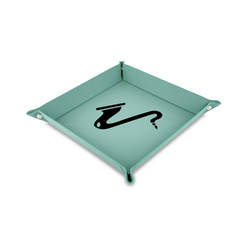 Musical Instruments 6" x 6" Teal Faux Leather Valet Tray