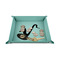 Musical Instruments 6" x 6" Teal Leatherette Snap Up Tray - STYLED