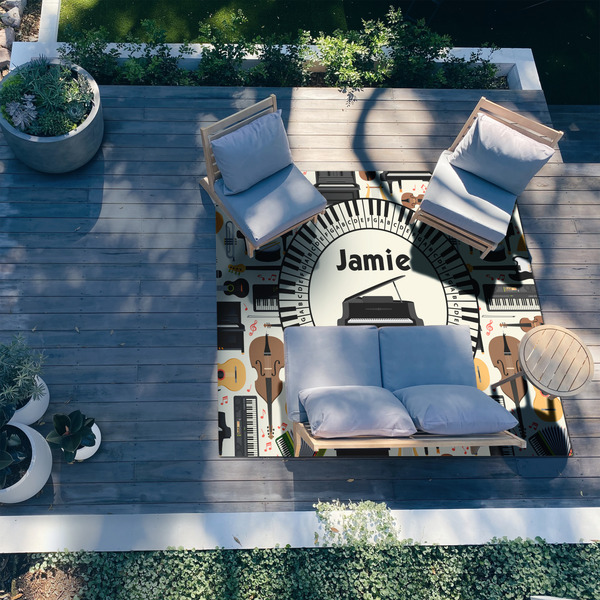 Musical Instruments 8'x10' Patio Rug - In context