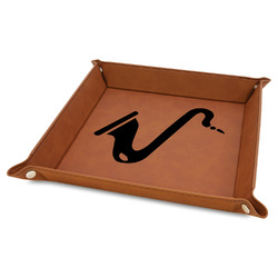 Musical Instruments 9" x 9" Leather Valet Tray w/ Name or Text