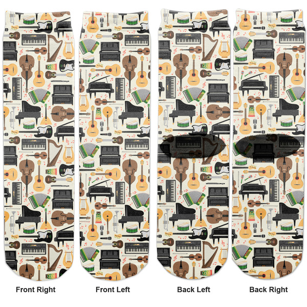 Musical Instruments Adult Crew Socks - Double Pair - Front and Back - Apvl