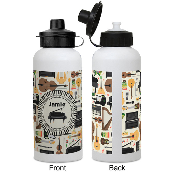 Musical Instruments Aluminum Water Bottle - White APPROVAL