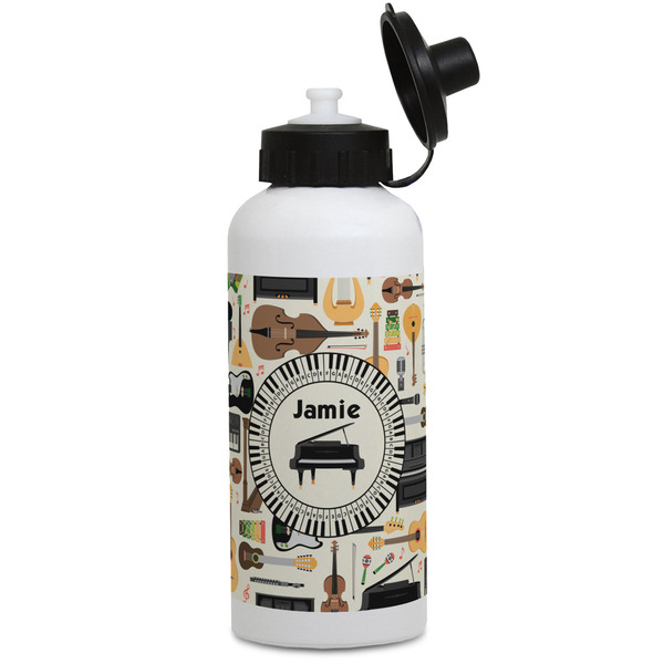 Custom Musical Instruments Water Bottles - Aluminum - 20 oz - White (Personalized)