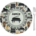Musical Instruments 8" Glass Appetizer / Dessert Plates - Single or Set (Personalized)