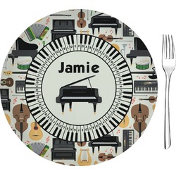 Musical Instruments Glass Appetizer / Dessert Plate 8" (Personalized)