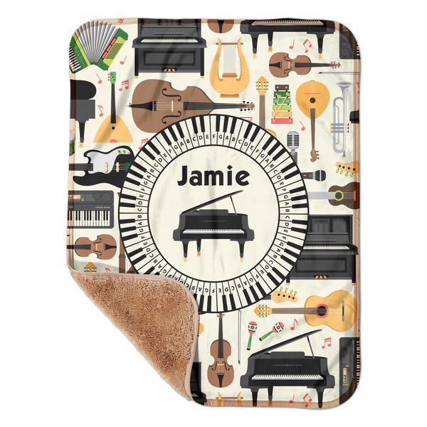 Custom Musical Instruments Sherpa Baby Blanket - 30" x 40" w/ Name or Text