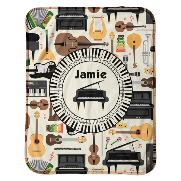 Musical Instruments Baby Sherpa Blanket - Flat