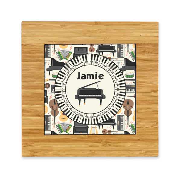 Custom Musical Instruments Bamboo Trivet with Ceramic Tile Insert (Personalized)