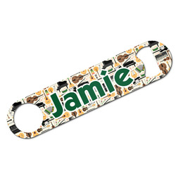 Musical Instruments Bar Bottle Opener - White w/ Name or Text